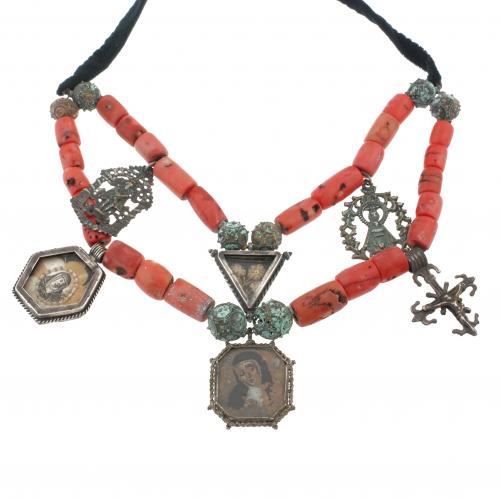 DOUBLE STRAND CORAL REGIONAL NECKLACE, C18th.