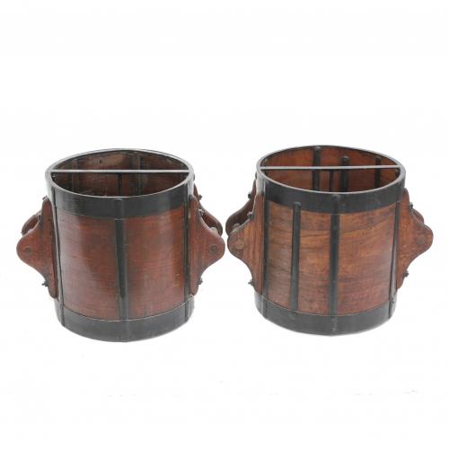 PAIR OF GRAIN MEASURING VESSELS, END C19th.