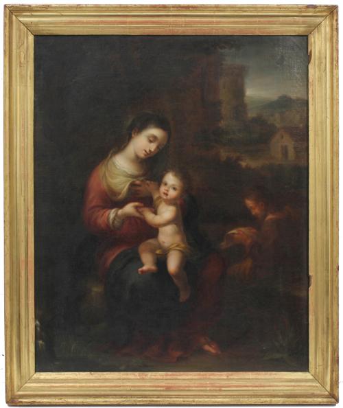 DIEGO MONROY AGUILERA (1790-1857). "VIRGIN AND CHILD". 1852