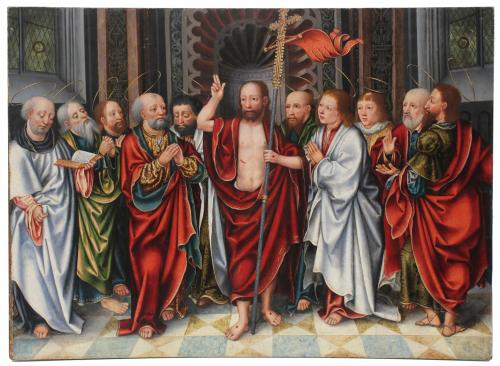 ANTWERP SCHOOL, CIRCA 1500-1510. "JESUS AMONGST THE APOSTLES".