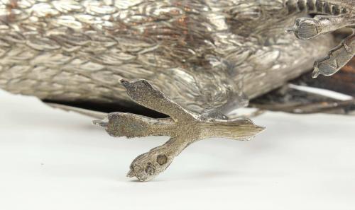 PAIR OF SPANISH SILVER PHEASANTS, MID 20TH CENTURY.