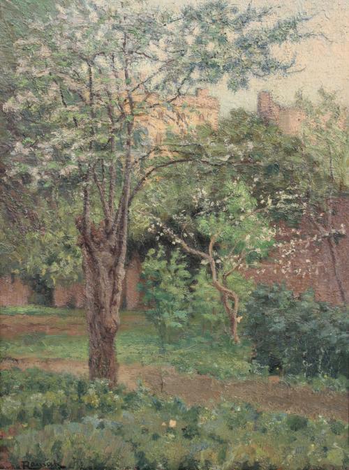 NICOLÁS RAURICH (1871-1945). "GARDEN WITH TREES".