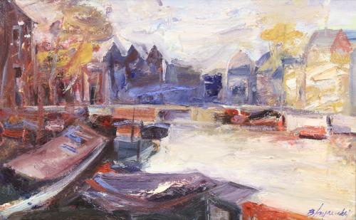 BENET SARSANEDAS (1942). "VILLAGE WITH BOATS".