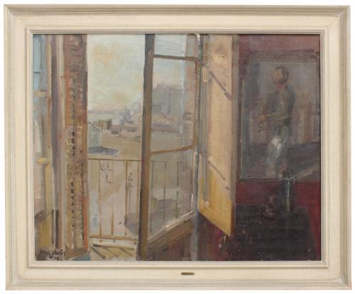 JULIÁN GRAU SANTOS (1937). "BALCONY OVERLOOKING THE PORT".