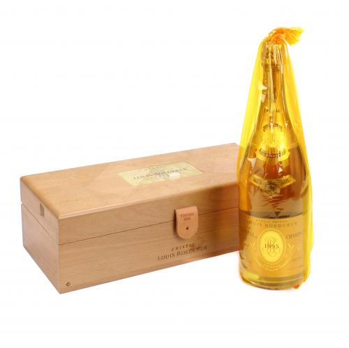 UNA BOTELLA MAGNUM DE LOUIS ROEDERER, CRISTAL CHAMPAGNE, BRUT 1995.