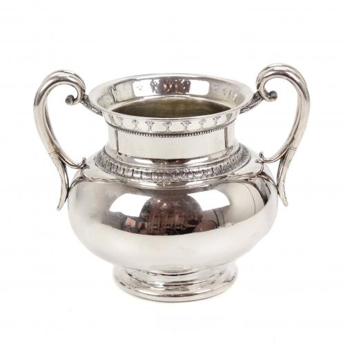 IMPERIAL RUSSIAN SILVER SUGAR BOWL, EARLY C20th.