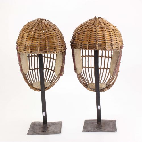 PAIR OF JAPANESE HELMETS, END C19th.