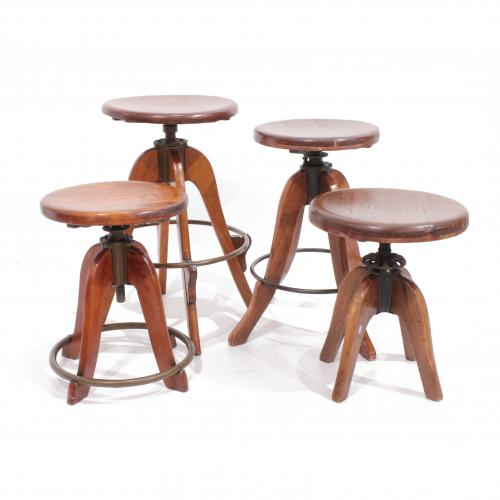 FOUR PAINTER'S STOOLS, CIRCA 1920-1930.