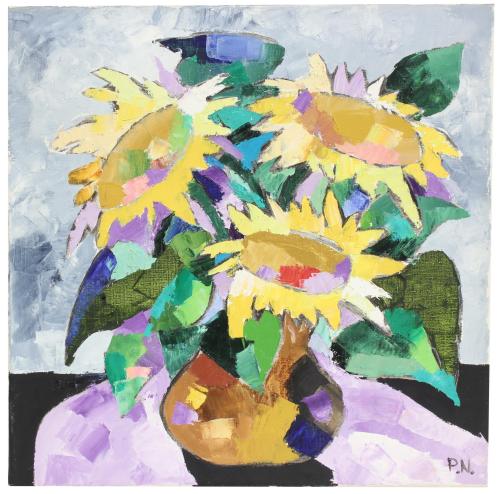 NATALIA PANKOVA (1965). "STILL LIFE OF SUNFLOWERS". Barcelona, 1995.