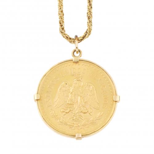 MEXICAN COIN PENDANT.