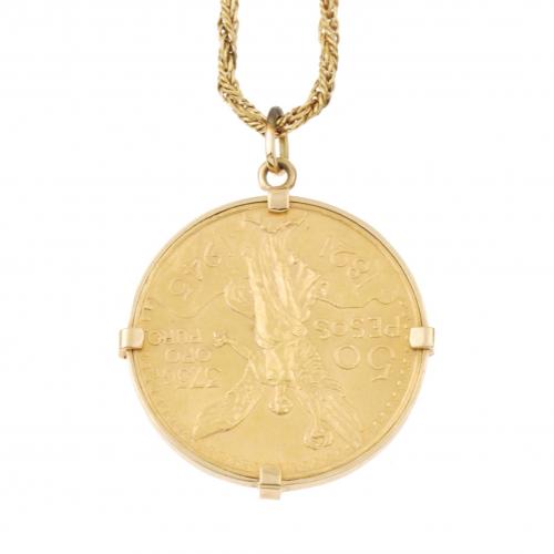 MEXICAN COIN PENDANT.