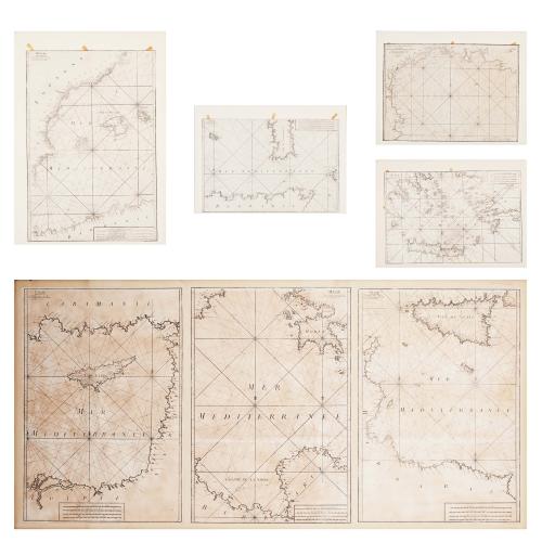 JOSEPH ROUX (1725-1793).  "CARTAS NÁUTICAS DEL MAR MEDITERRÁNEO".