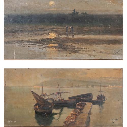 TOMÁS SANS CORBELLA (1869?-1918). "MARINA" Y "LAGUNA".