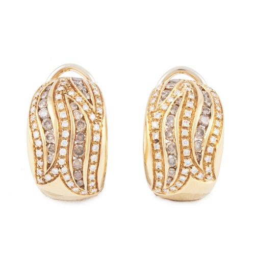 PENDIENTES EN ORO AMARILLO Y DIAMANTES.