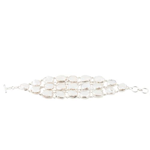 SILVER BRACELET WITH PEARLS.