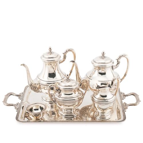 SPANISH SILVER TEA AND COFFEE SET, MID C20th.