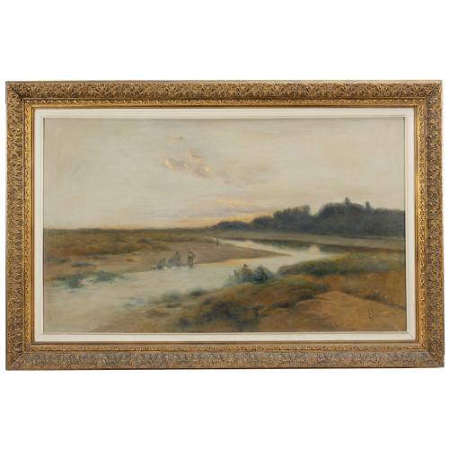 TOMÁS SANS CORBELLA (1869?-1918). "PAISAJE FLUVIAL".