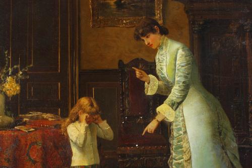 VICTORIANO CODINA LANGLIN (1844-1911).  "LA REPRIMENDA".