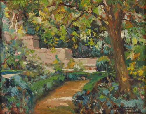 JOAQUÍN ASENSIO MARINÉ (1890-1961). "JARDÍN".