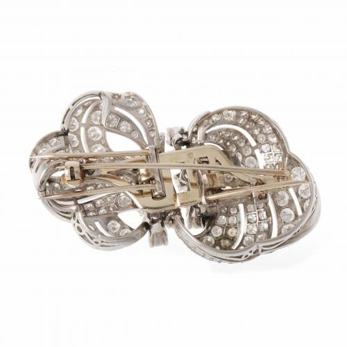 DOUBLE CLIP DIAMONDS BROOCH.