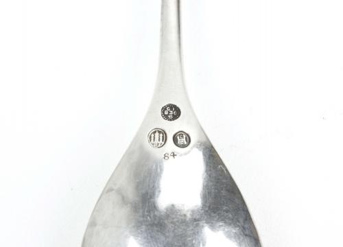 GEORG JENSEN (1866-1935). SET OF SIX SILVER TEASPOONS, 1915