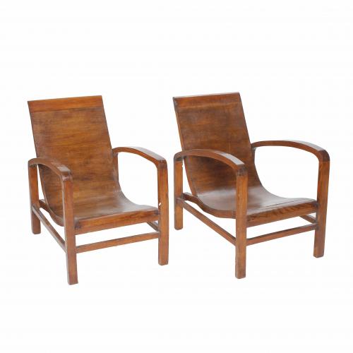 AFTER A MODEL BY ALVAR AALTO (1898-1976). PAIR OF ARMCHAIRS