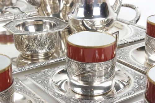 MASRIERA I CARRERAS. BARCELONA TEA AND COFFEE SET IN SILVER