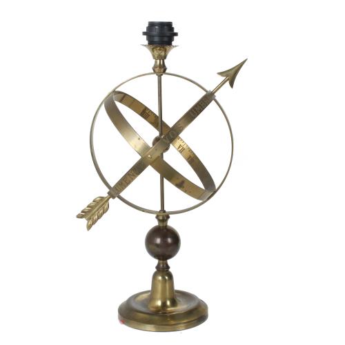 FRENCH TABLE LAMP REPRODUCING AN ARMILLARY SPHERE, CIRCA 1970.