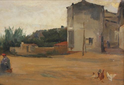 FRANCESC TORRESCASSANA (1845-1918). "RURAL VIEW".