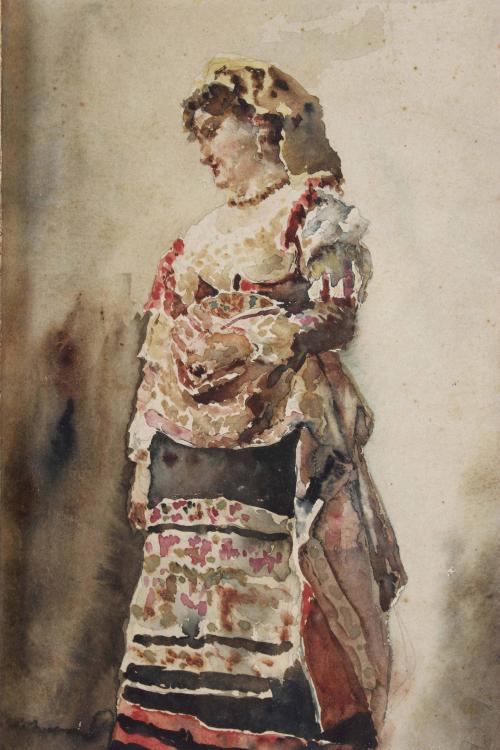 19TH CENTURY CATALAN SCHOOL "ITALIAN GIRL".