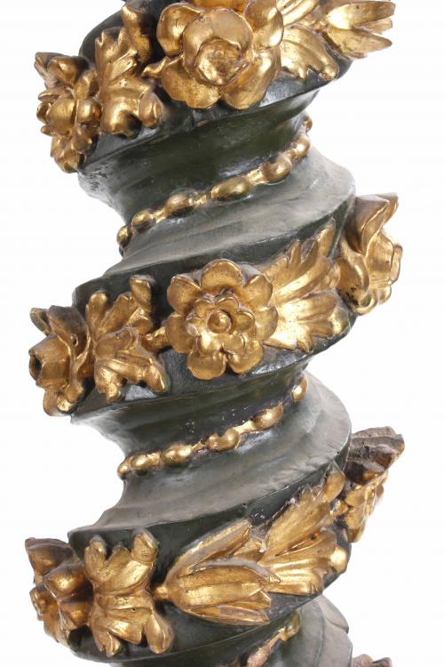 18TH CENTURY SPANISH SCHOOL SOLOMONIC STYLE COLUMN.