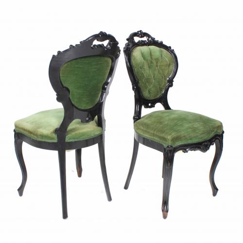 SET OF SIX ENGLISH CHAIRS IN LOUIS XV STYLE, LATE 19TH CENT