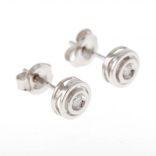 DIAMOND BUTTON EARRINGS.