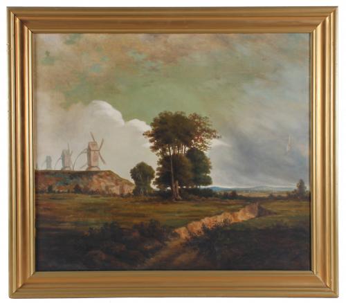 DUTCH SCHOOL, LATE 19TH CENTURY - EARLY 20TH CENTURY. "LANDSCAPE WITH MILLS".