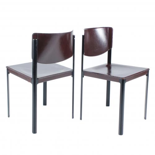 MATTÉO GRASSI (1927-2001). SET OF EIGHT DINING ROOM CHAIRS.