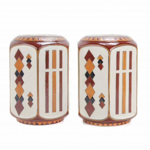 KERALOUVE LALOUVIERE. PAIR OF VASES, FIRST HALF 20TH CENTUR