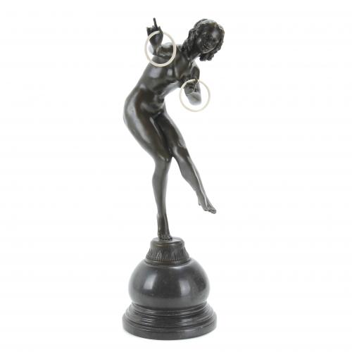 AFTER MODELS BY PIERRE LE FAGUAYS "FAYRAT" (1892-1962) "DANCER WITH RINGS".