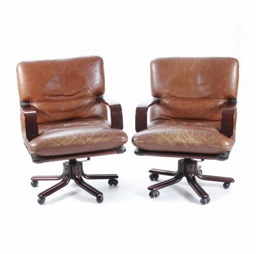 PAIR OF OFFICE SWIVEL CHAIRS, 1960's.