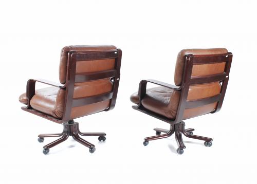 PAIR OF OFFICE SWIVEL CHAIRS, 1960&#39;s.