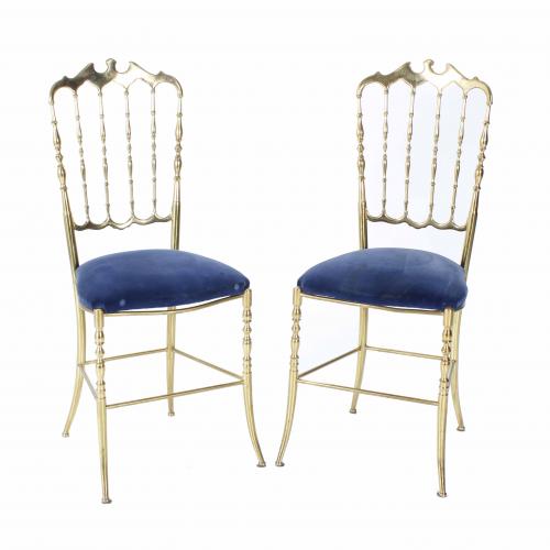 PAIR OF CHIAVARI CHAIRS, 1950's.