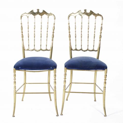 PAIR OF CHIAVARI CHAIRS, 1950&#39;s.