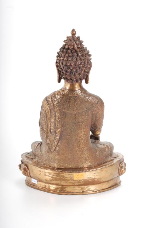 20TH CENTURY INDIAN SCHOOL. "ENTHRONED BUDDHA".