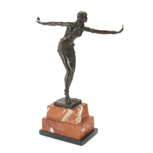 20TH CENTURY FRENCH SCHOOL "PHOENICIAN DANCER", ART DECO SCULPTURE.