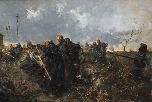 SALVADOR SÁNCHEZ BARBUDO (1857-1917). "PROCESSION", 1887.