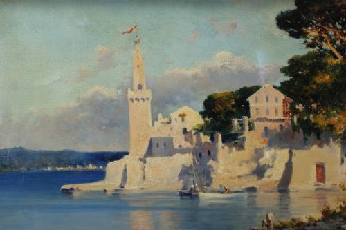 GENARO PALAU ROMERO (1866-1933). "VIEW OF PORTOPÍ, MALLORCA