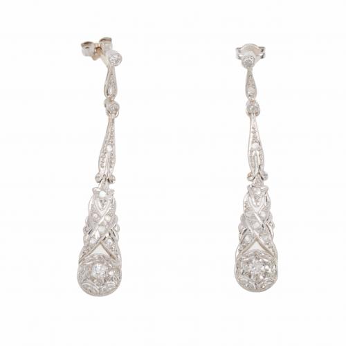 ART NOUVEAU STYLE LONG EARRINGS.