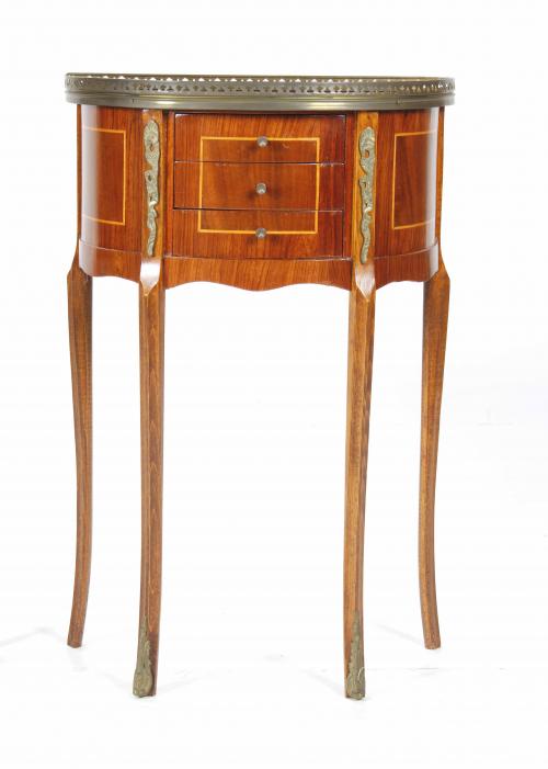 PAIR OF TRANSITION STYLE BEDSIDE TABLES, MID 20TH CENTURY.