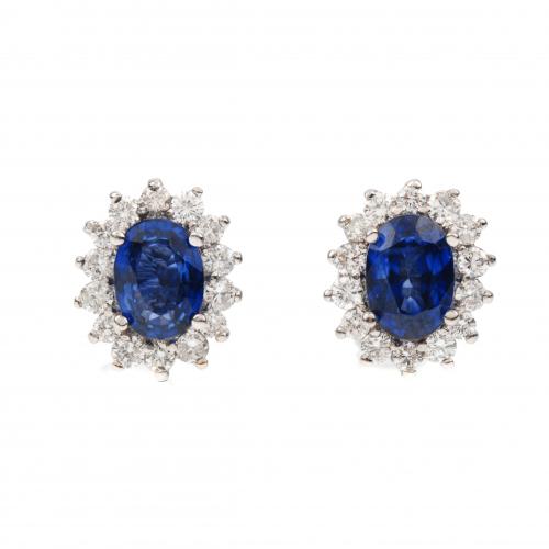 SAPPHIRES ROSETTE EARRINGS.