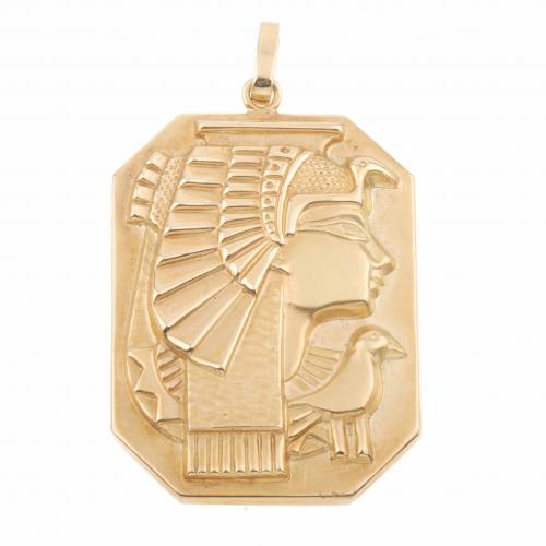 GOLD PHARAOH PENDANT.