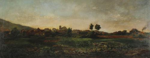 RAMÓN MARTÍ ALSINA (1826-1894) AND STUDIO. "LANDSCAPE PROBABLY IN LA GARRIGUE", C. 1884.